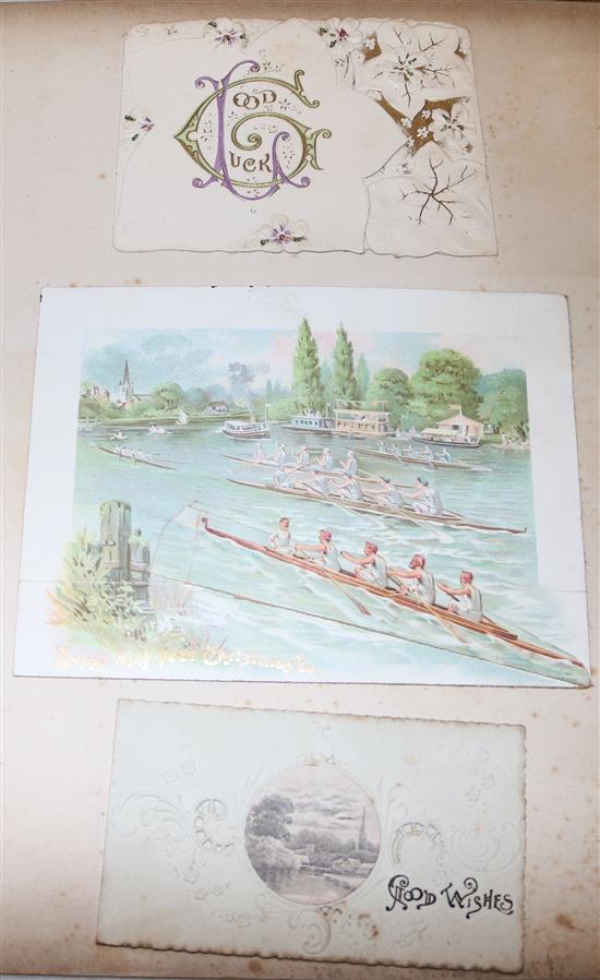 2 postcard albums & loose postcards